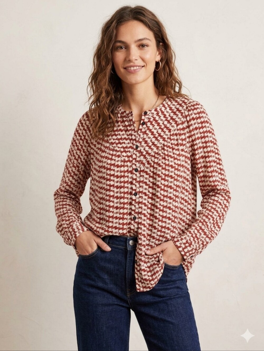 Maeve by Anthropologie Avignon button-down Long balloon sleeves blouse. Large.